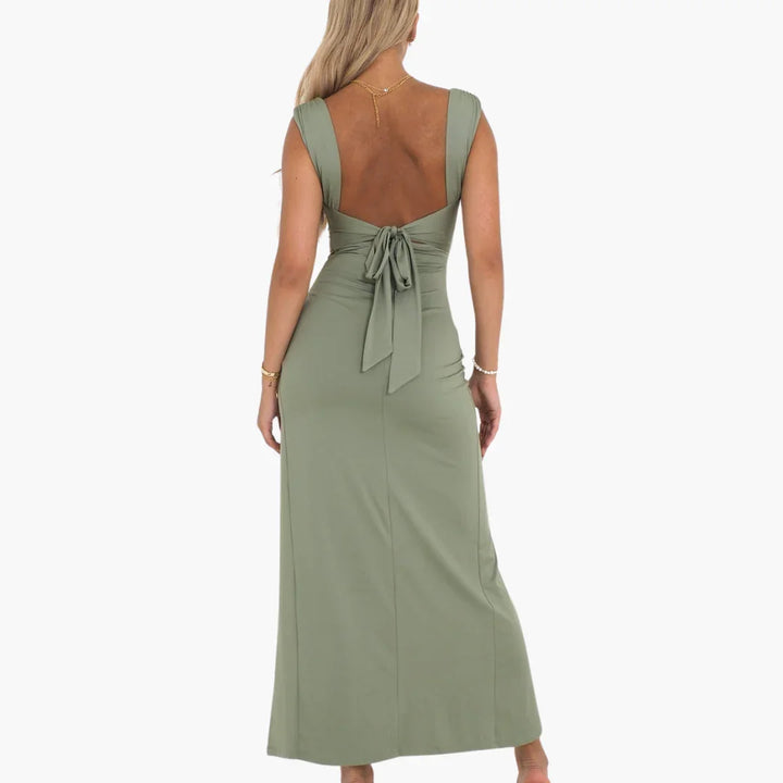 Gerüschtes Abendkleid mit Schlitz für Damen