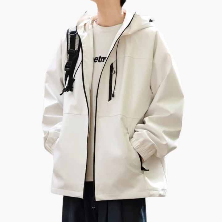 Damen Regenjacke mit Kapuze und langen Ärmeln