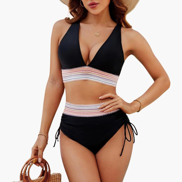 Zweiteiliger Bikini mit High Waist für Damen