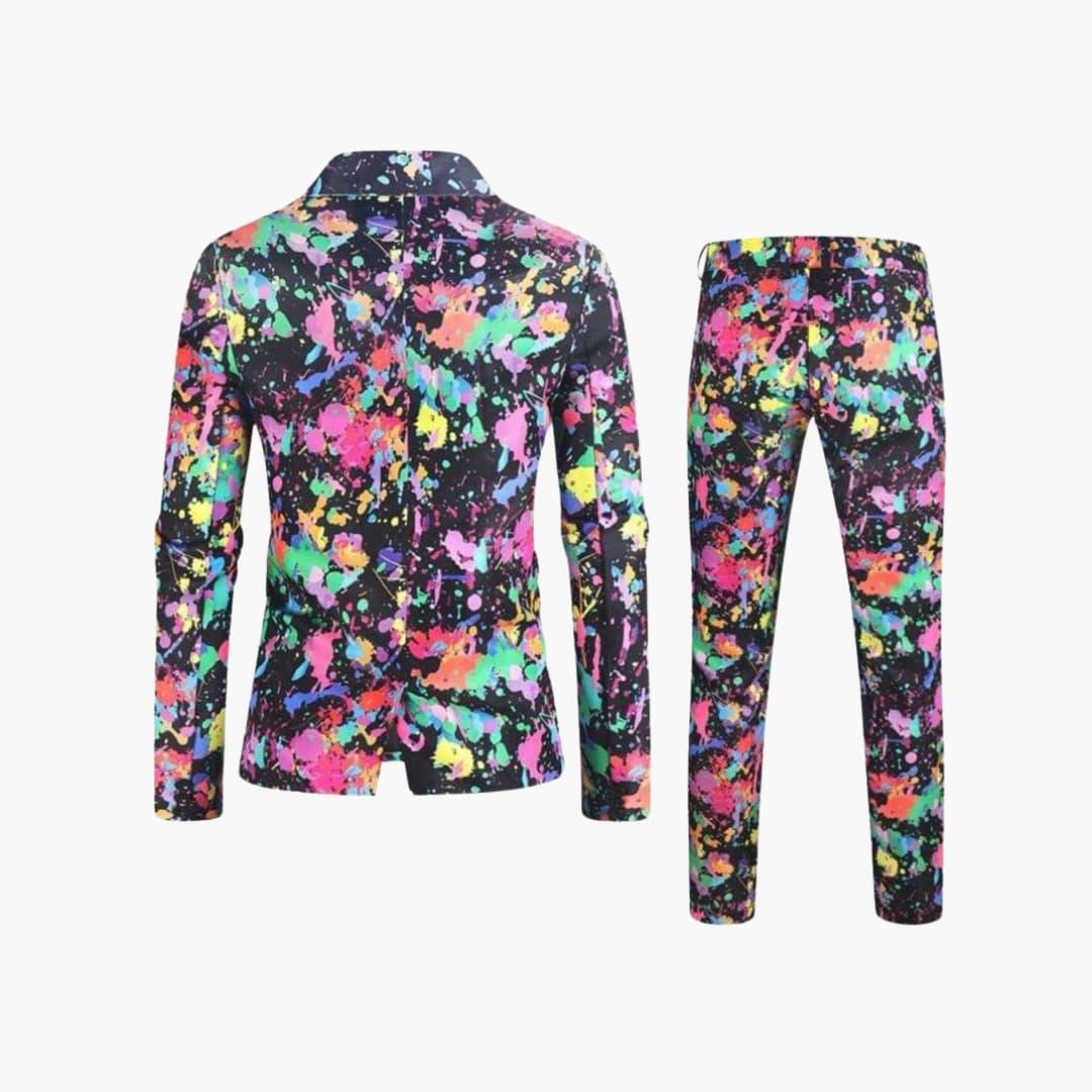 Mehrfarbiger Slim Fit Anzug für Herren