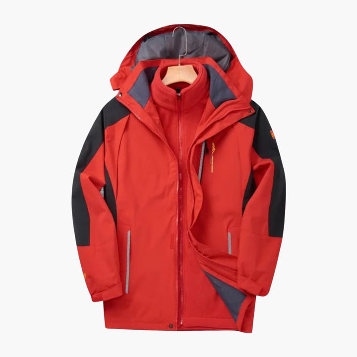 Outdoorjacke für Herren mit Kapuze und Frontreißverschluss