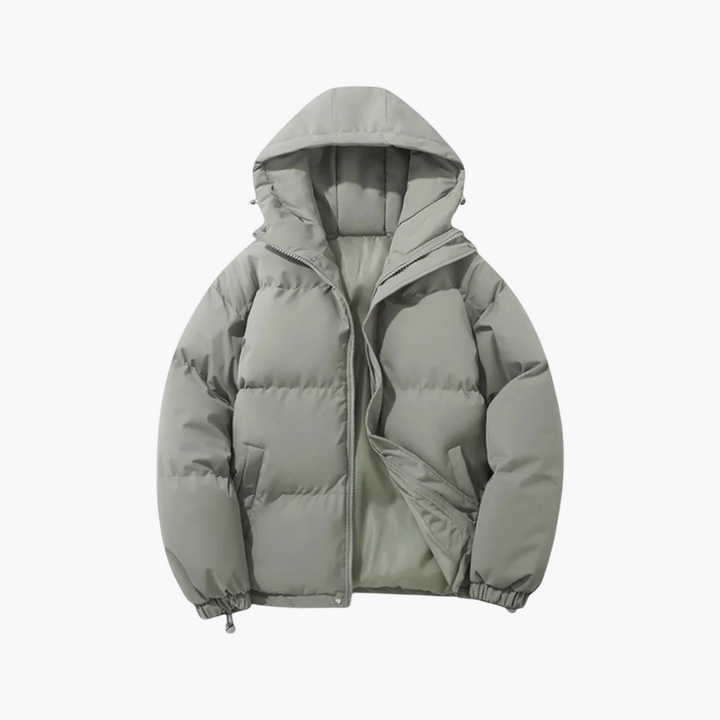 Unisex Winterjacke mit Kapuze und Reißverschluss