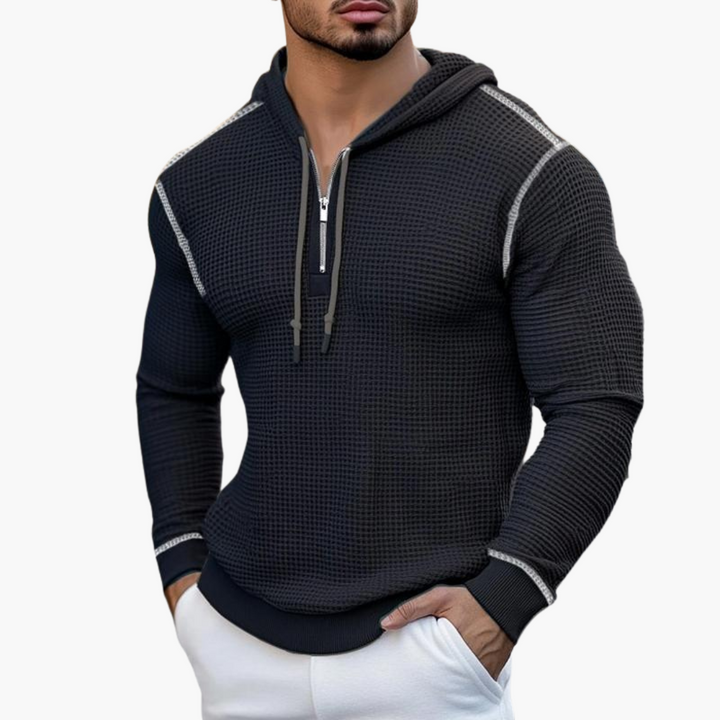 Rainer | Stilvoller Waffel-Langarm-Kapuzenpullover