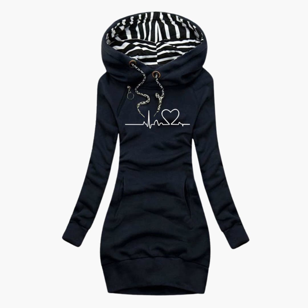 Franziska | Bedrucktes Pulloverkleid Heartbeat