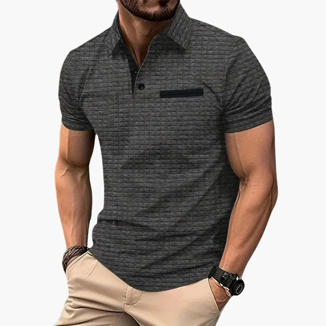 Texturiertes Slim Fit Polohemd für Herren
