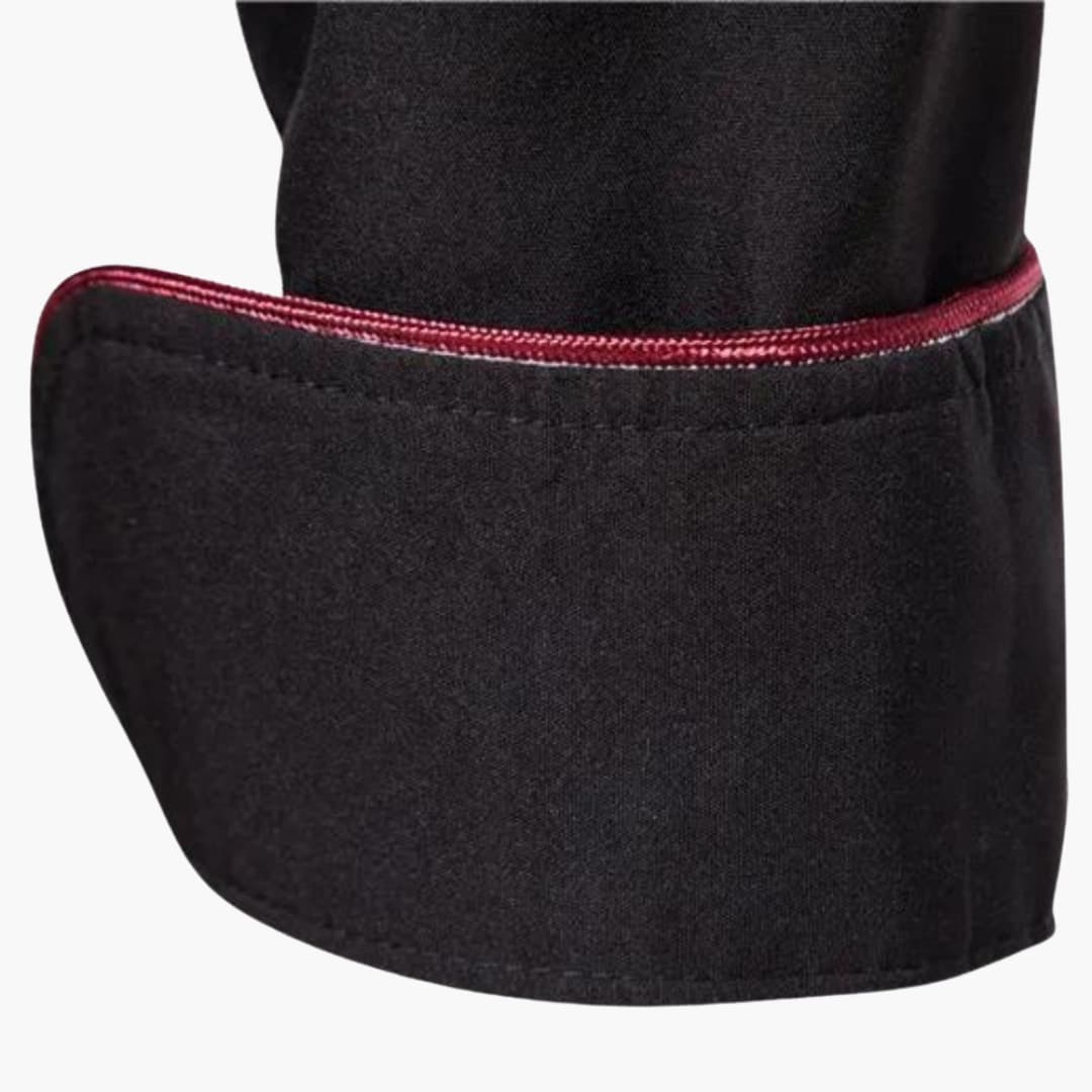 Herren Kochjacke mit Stehkragen und kontrastierendem Knopfleisten