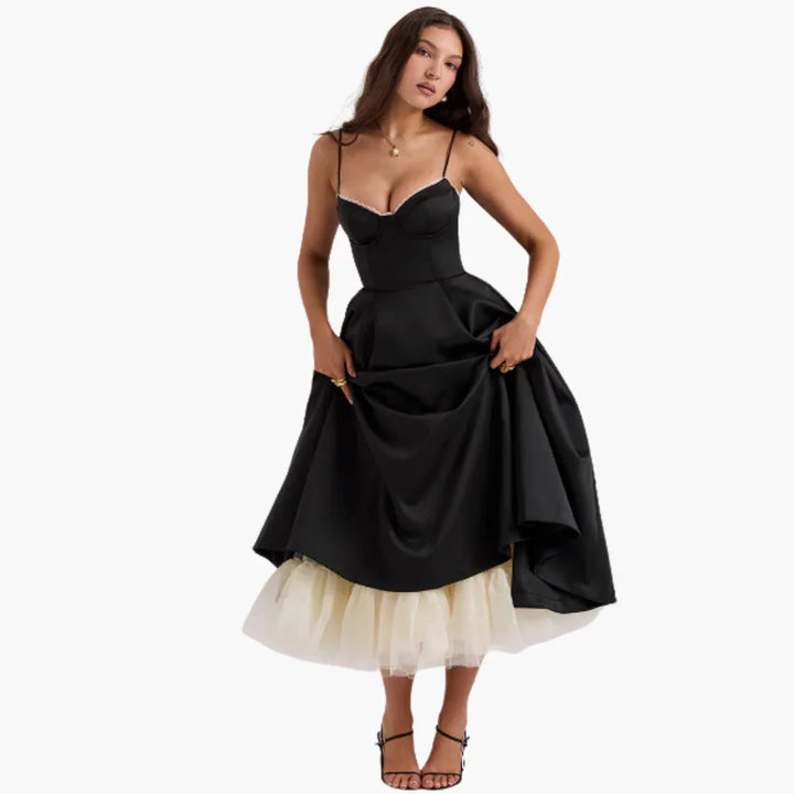 Ärmelloses Midikleid mit Faltenrock für Damen