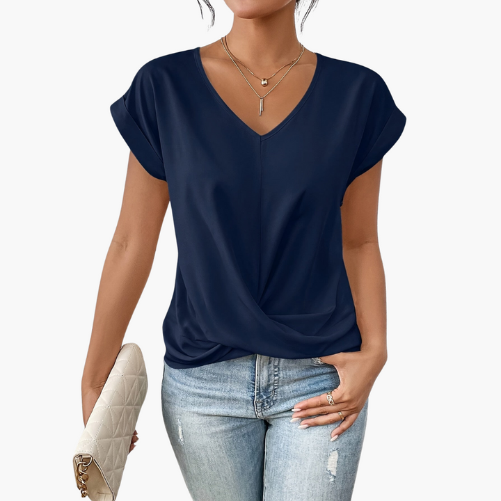 Clara | Lässiges T-Shirt mit Sweetheart-Ausschnitt