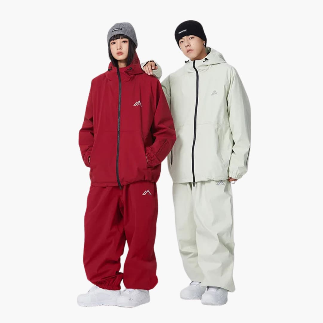 Unisex Skianzug mit Kapuzenjacke und Hose mit elastischem Bund
