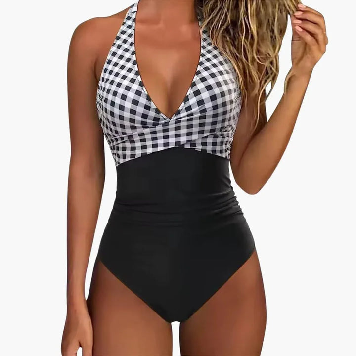 Rüschen Halterneck Badeanzug für Damen