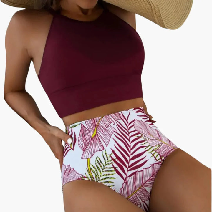 Zweiteiliger Bikini mit Blumenmuster für Damen