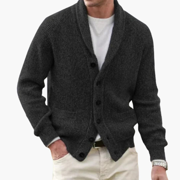 Herren Cardigan mit Schalkragen und Fronttaschen