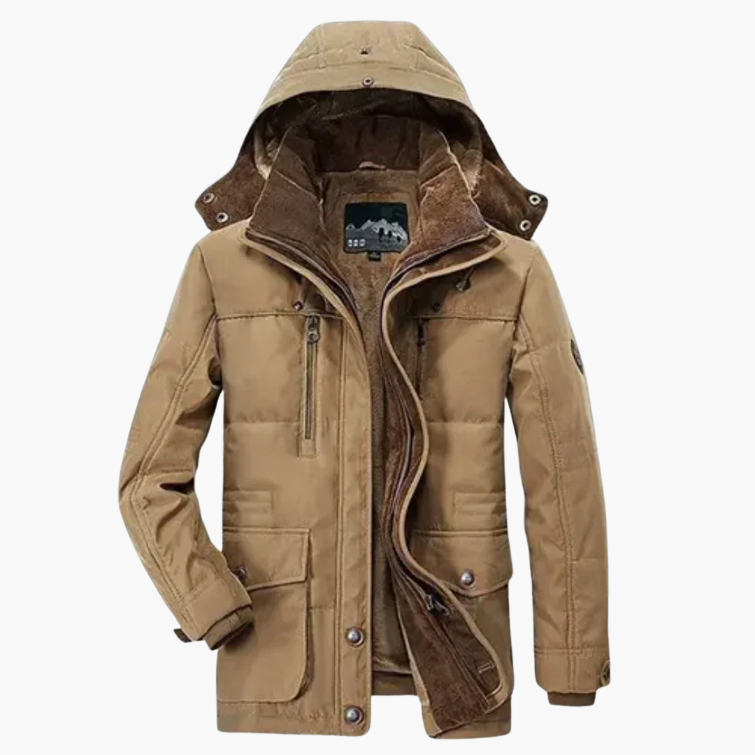 Herren Winter Jacke mit Kapuze und Reißverschluss