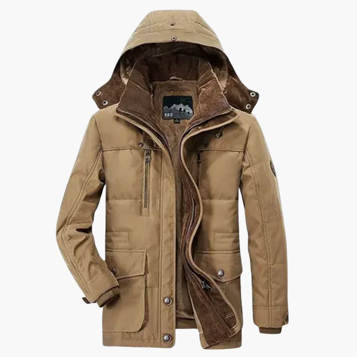 Herren Winter Jacke mit Kapuze und Reißverschluss