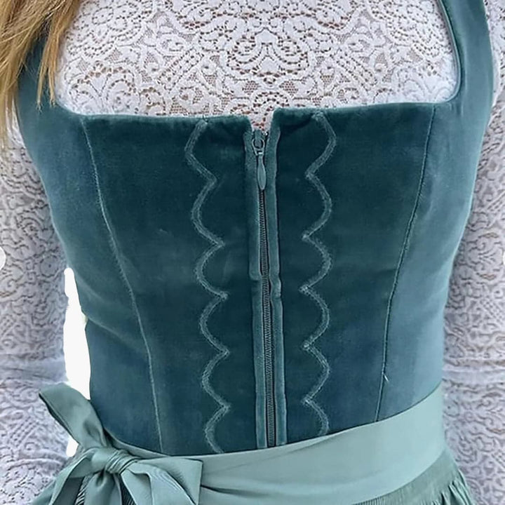 Damen Dirndl Kleid mit Schnürung und Schürze | Oktoberfest 2025