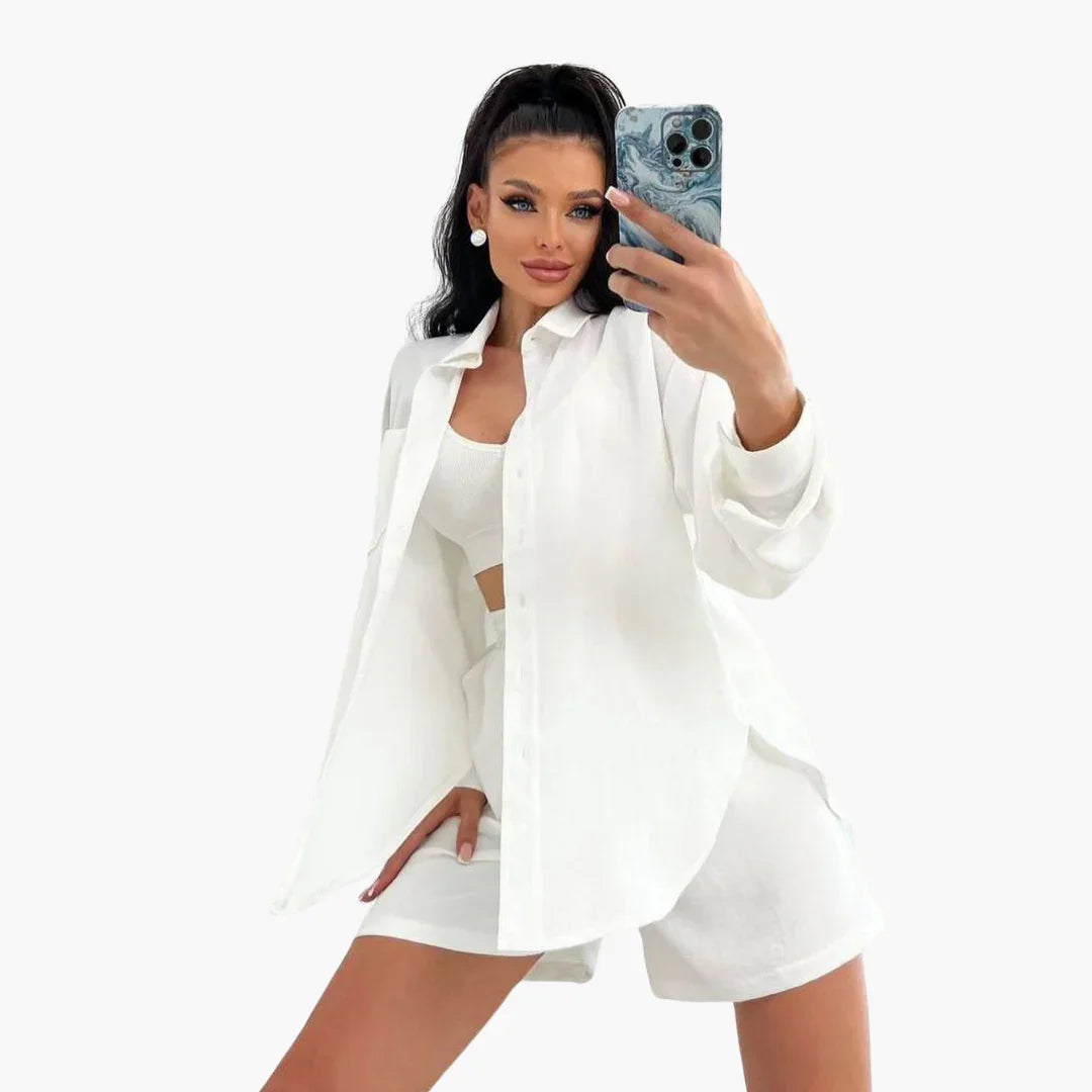 Zweiteiliges Blusen Shorts Set für Damen
