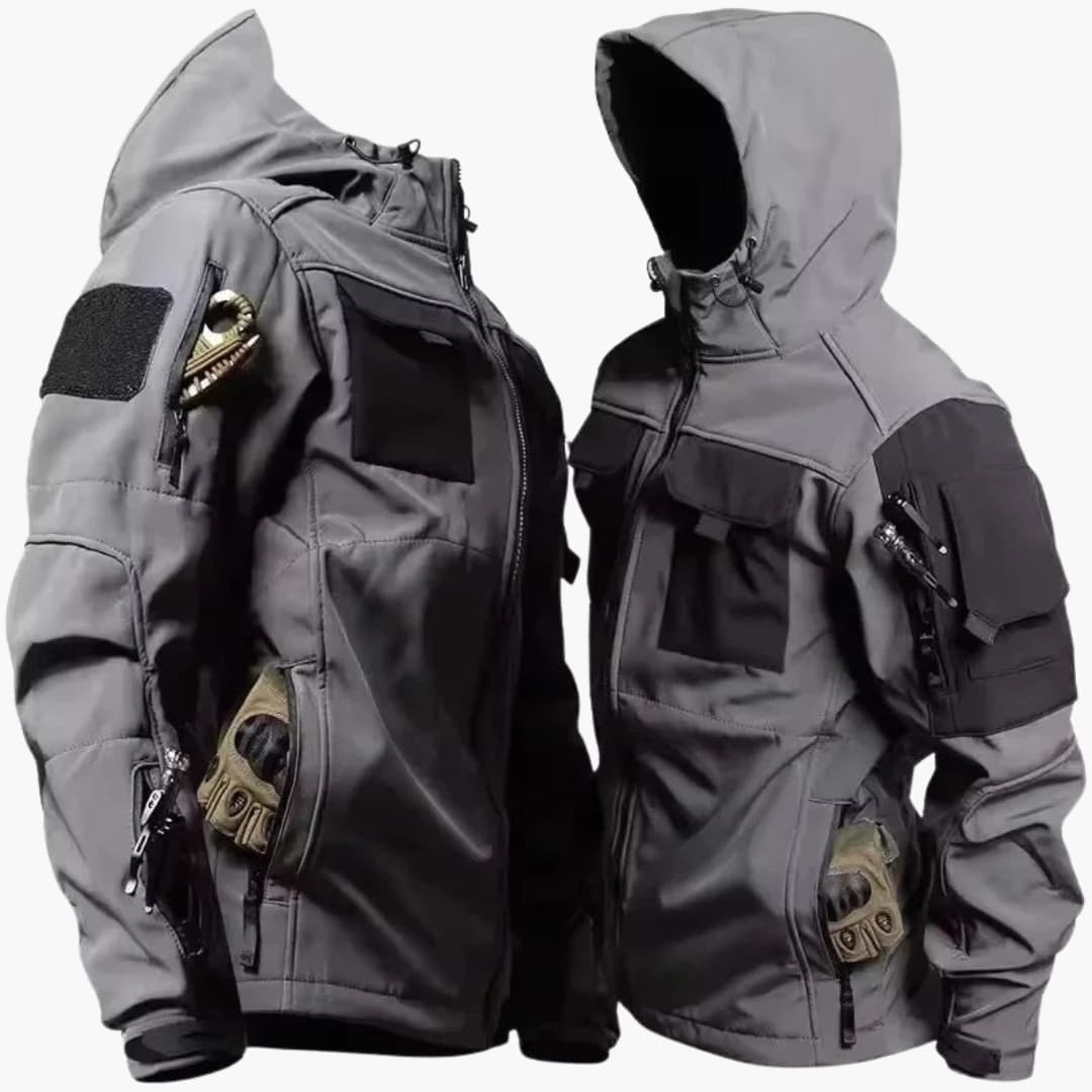 Männer Softshell Jacke mit Kapuze und mehreren Taschen