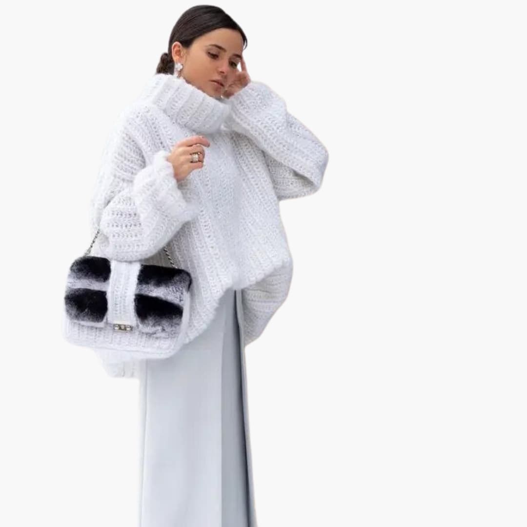 Damen pullover mit Rollkragen und langen Ärmeln