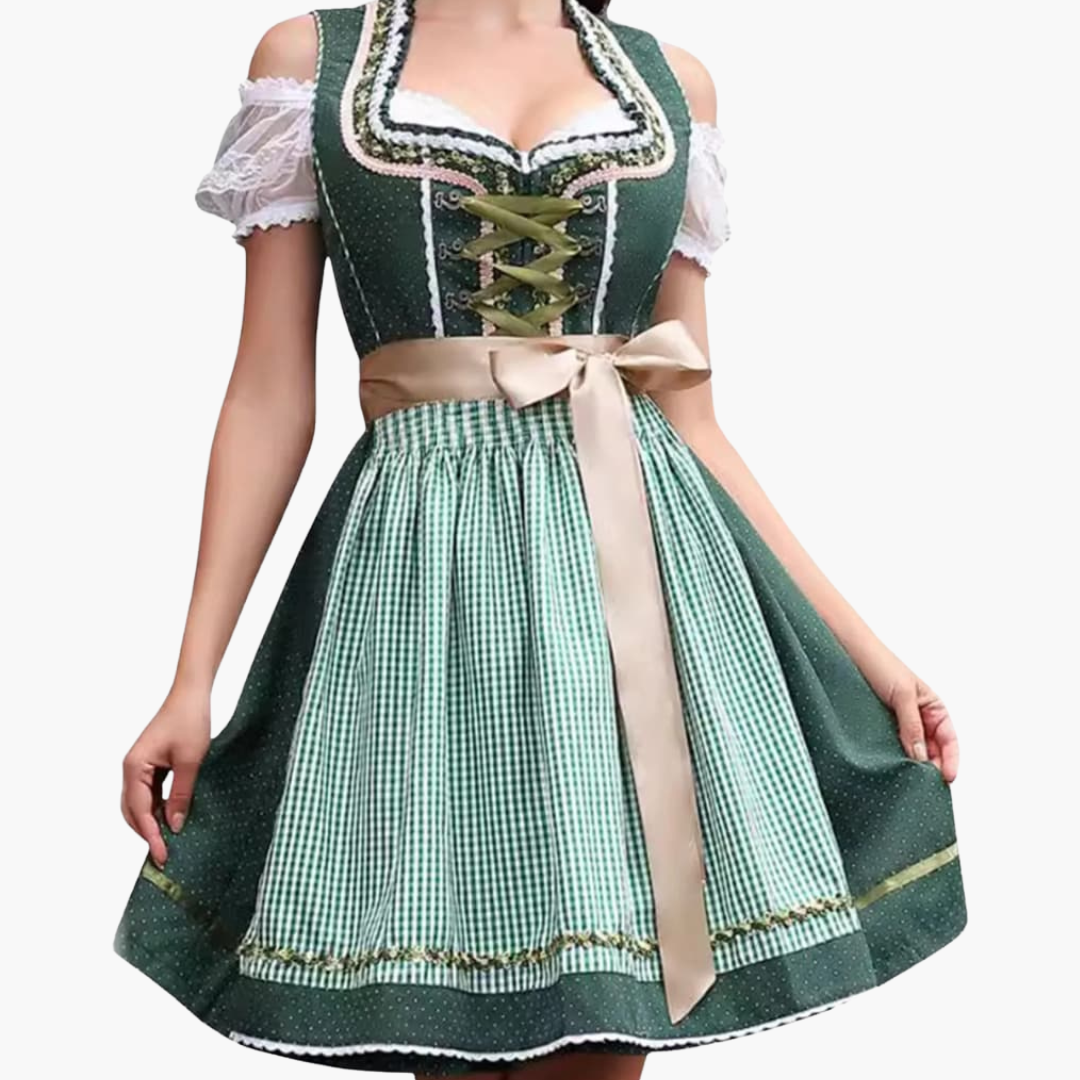 Damen Dirndl Kleid mit Schürze und Bluse | Oktoberfest Dirndl 2025