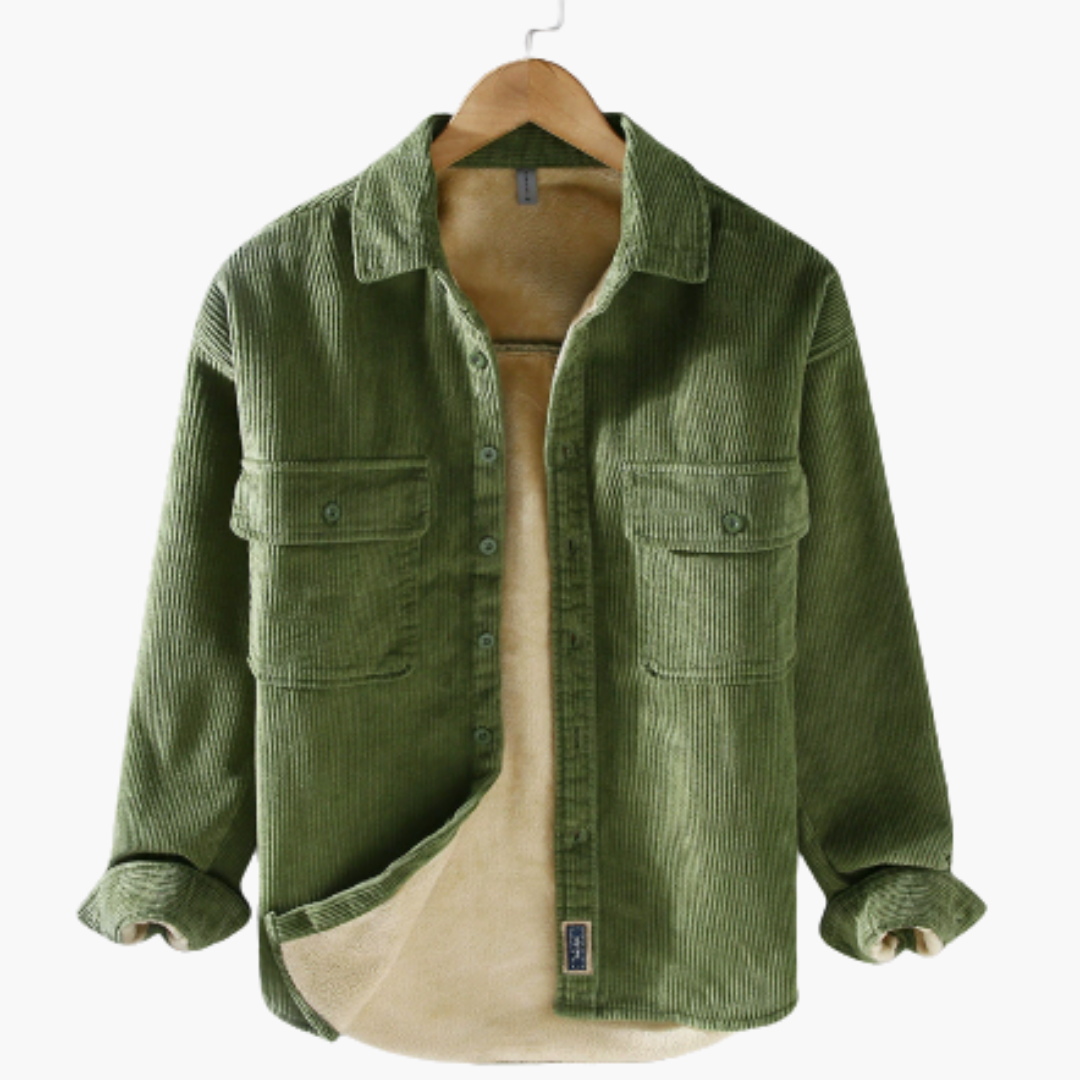 Herren Cordjacke mit Knopfleiste und Innenfutter