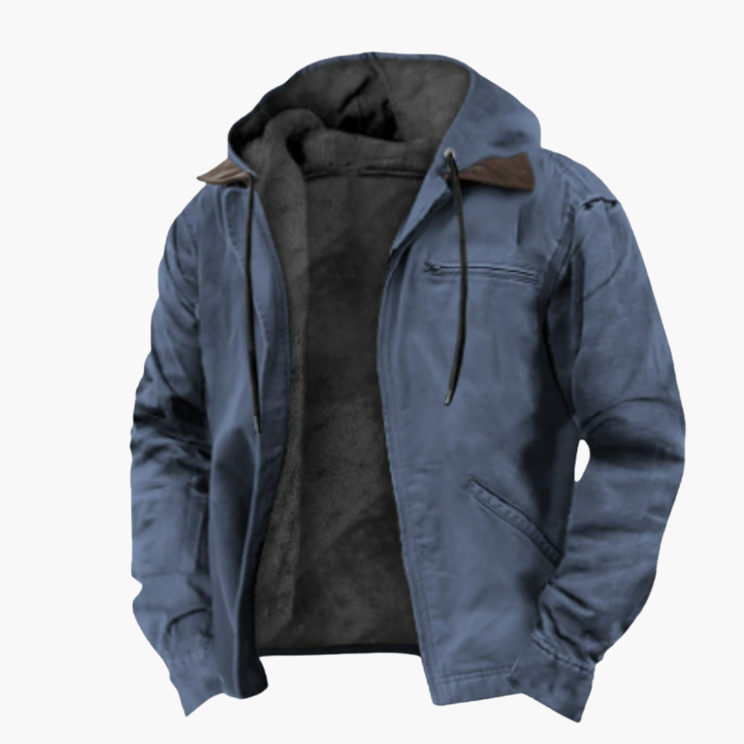 Herren Jacke mit Kapuze und wärmendem Innenfutter