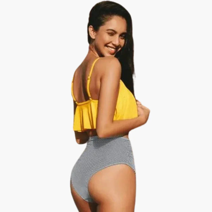 Boho Rüschen Bikini Zweiteiler für Damen