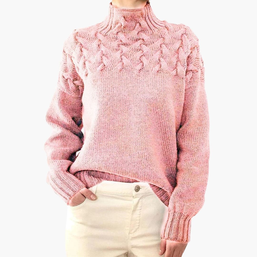 Damen pullover mit Rollkragen und langen Ärmeln