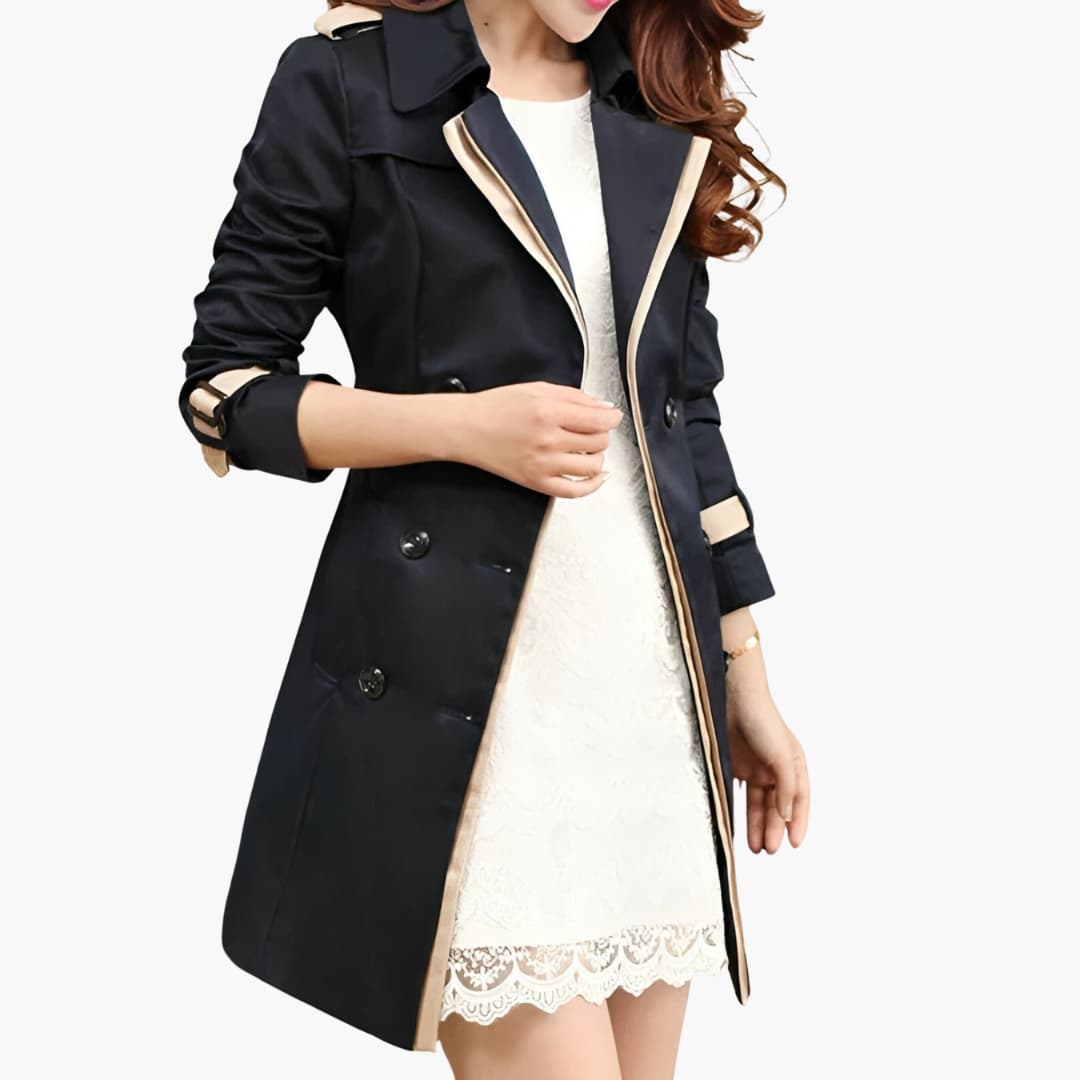 Damen klassischer Trenchcoat mit Gürtel