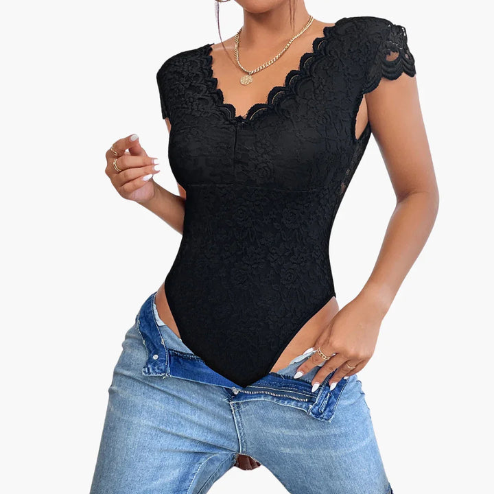 Spitzen V-Ausschnitt Body für Damen