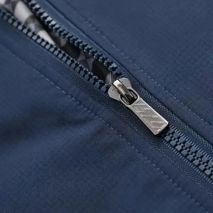 Herren Slim Fit Bomberjacke mit durchgehendem Reißverschluss