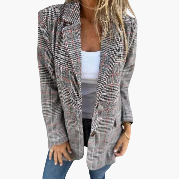 Carina | Lässiger Karo-Blazer mit Revers