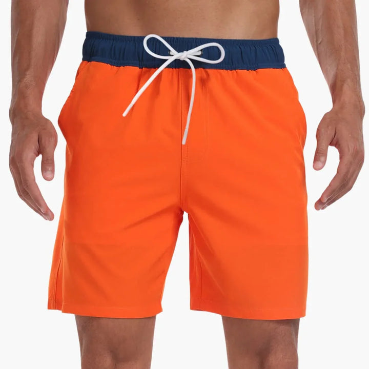 Gestreifte Badeshorts mit Kordelzug für Herren