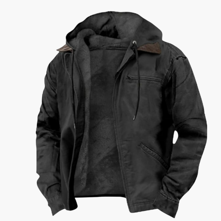 Herren Jacke mit Kapuze und wärmendem Innenfutter
