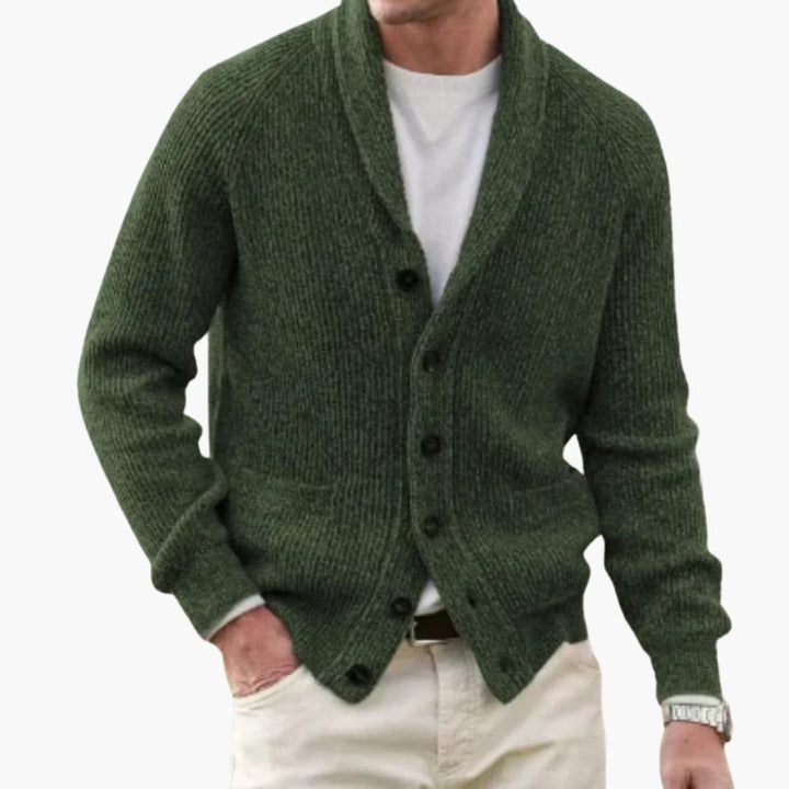 Herren Cardigan mit Schalkragen und Fronttaschen