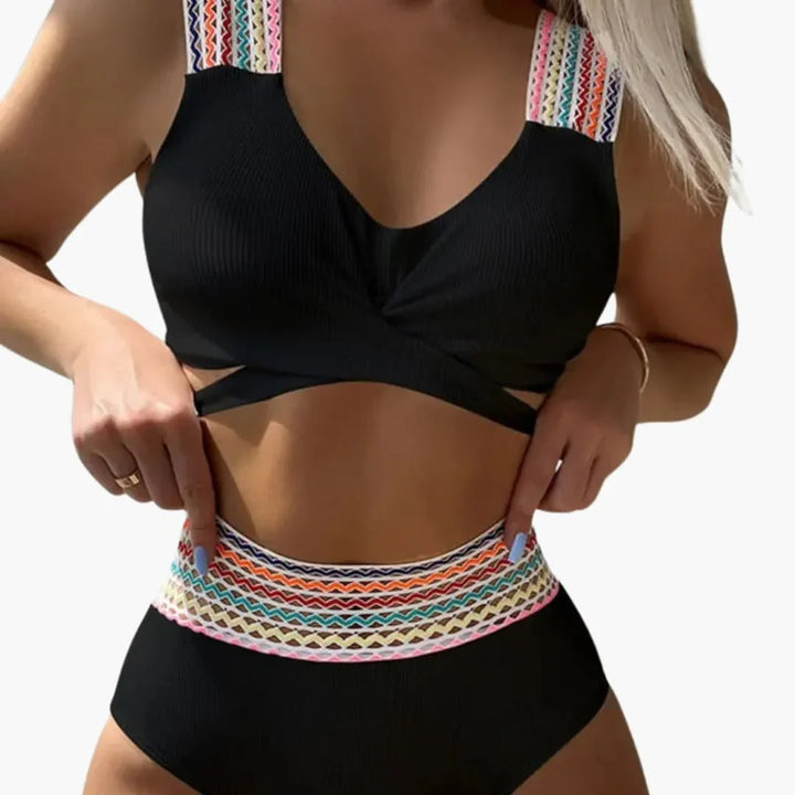 Zweiteiliger Bikini mit Rippstruktur für Damen