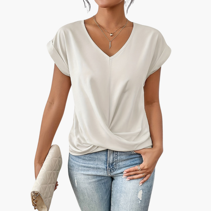 Clara | Lässiges T-Shirt mit Sweetheart-Ausschnitt