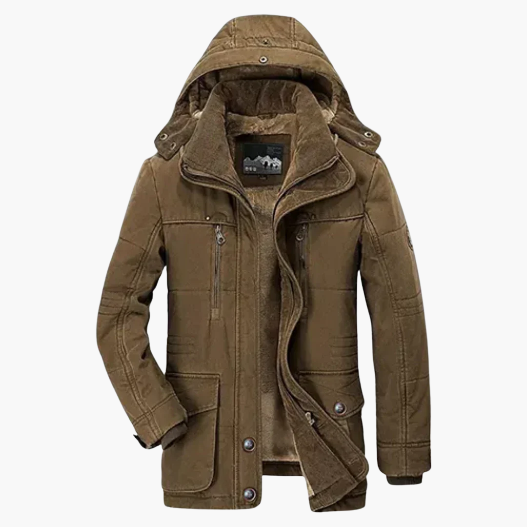 Herren Winter Jacke mit Kapuze und Reißverschluss