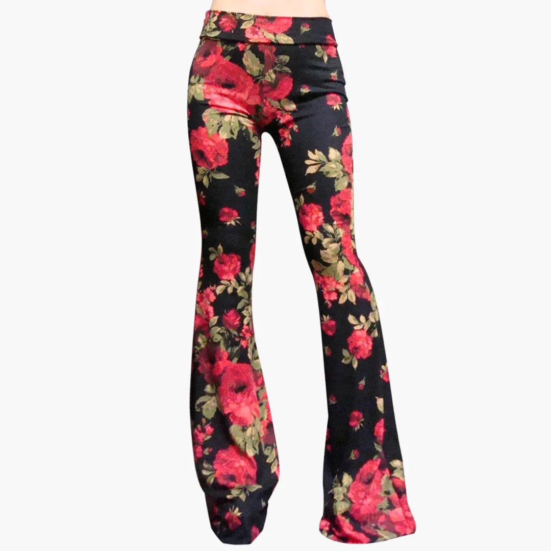 Leopardenmuster Bootcut Hose für Damen