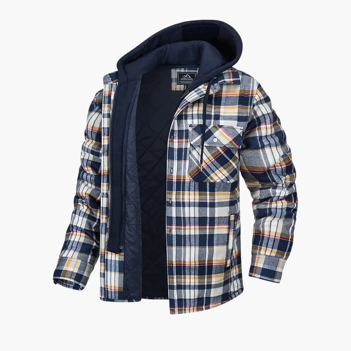 Männer Jacke mit Kapuze und Karomuster für Winter