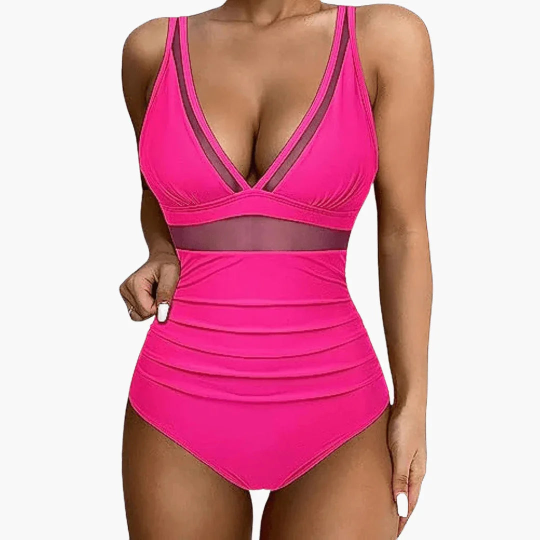Mesh-Detail Badeanzug für Damen