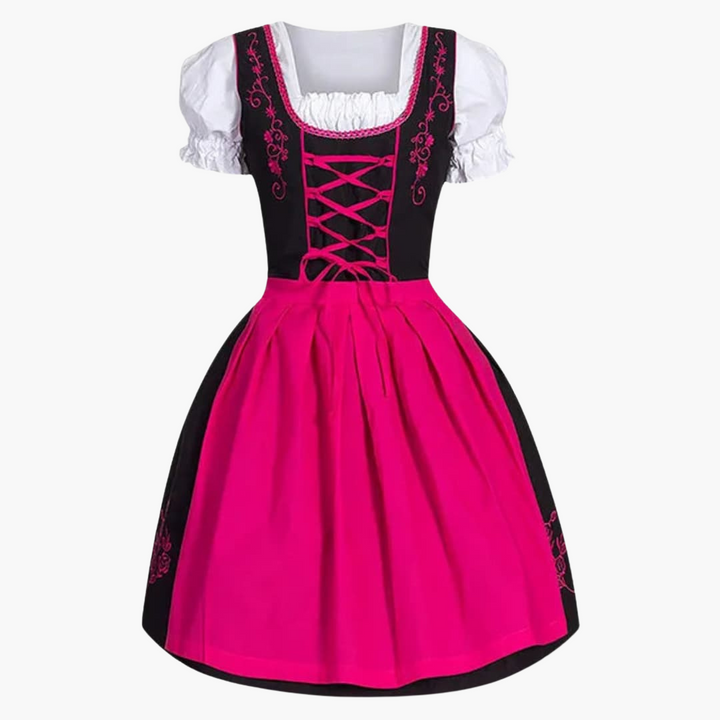Damen Dirndl Kleid mit Schürze und Schnürung | Oktoberfest 2025