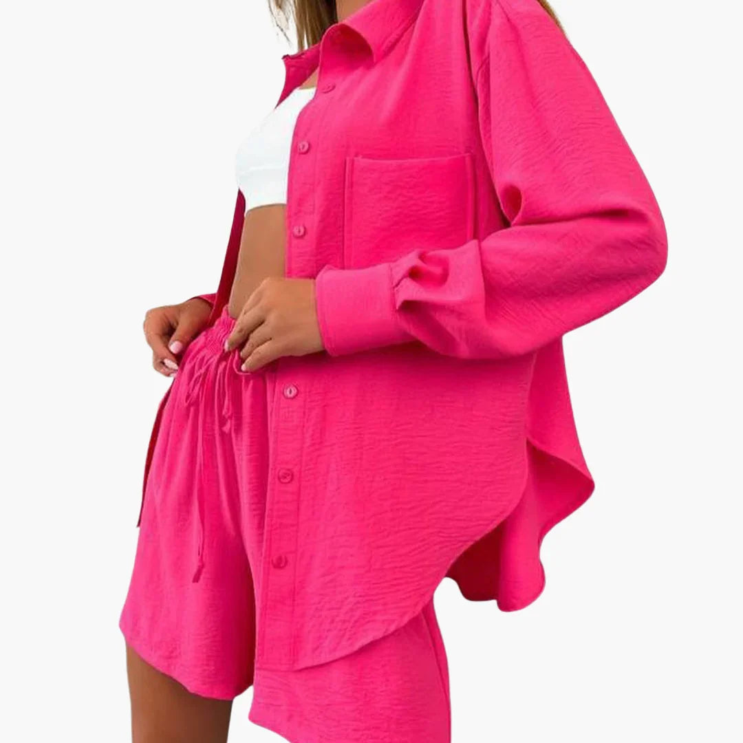 Zweiteiliges Blusen Shorts Set für Damen