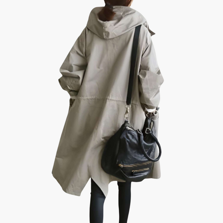 Damen Trenchcoat mit Kapuze und Schutz vor Nässe