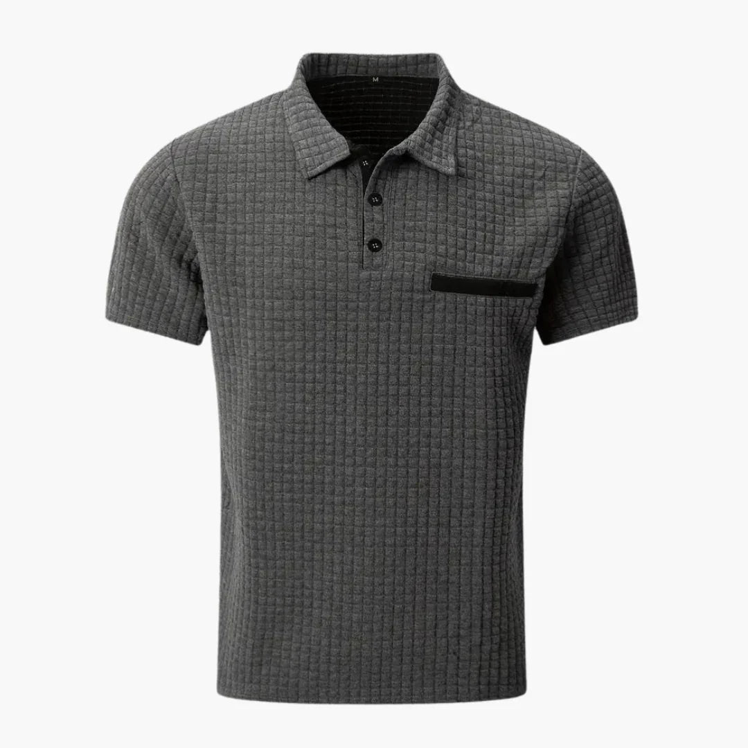 Texturiertes Slim Fit Polohemd für Herren