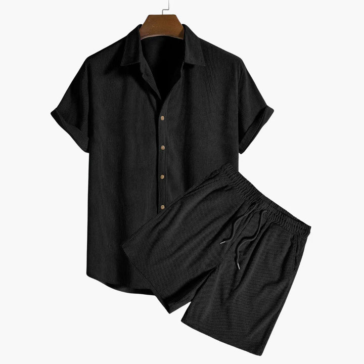 Cord-Shorts Set mit Kurzarmhemd für Herren