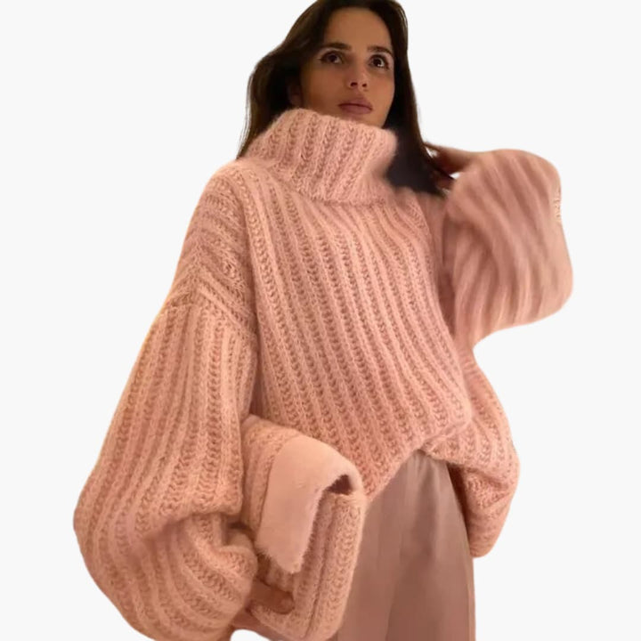 Damen pullover mit Rollkragen und langen Ärmeln
