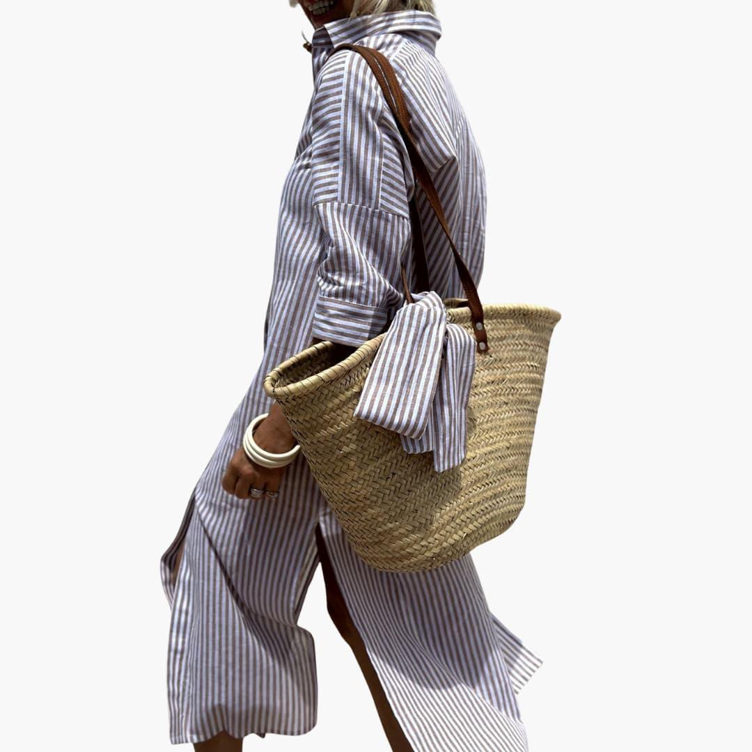 Gestreiftes Hemdblusenkleid für Damen