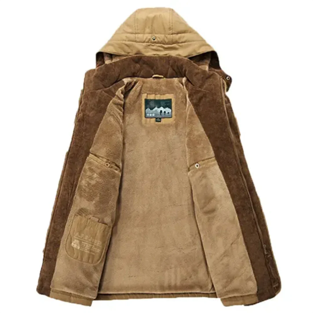 Herren Winter Jacke mit Kapuze und Reißverschluss