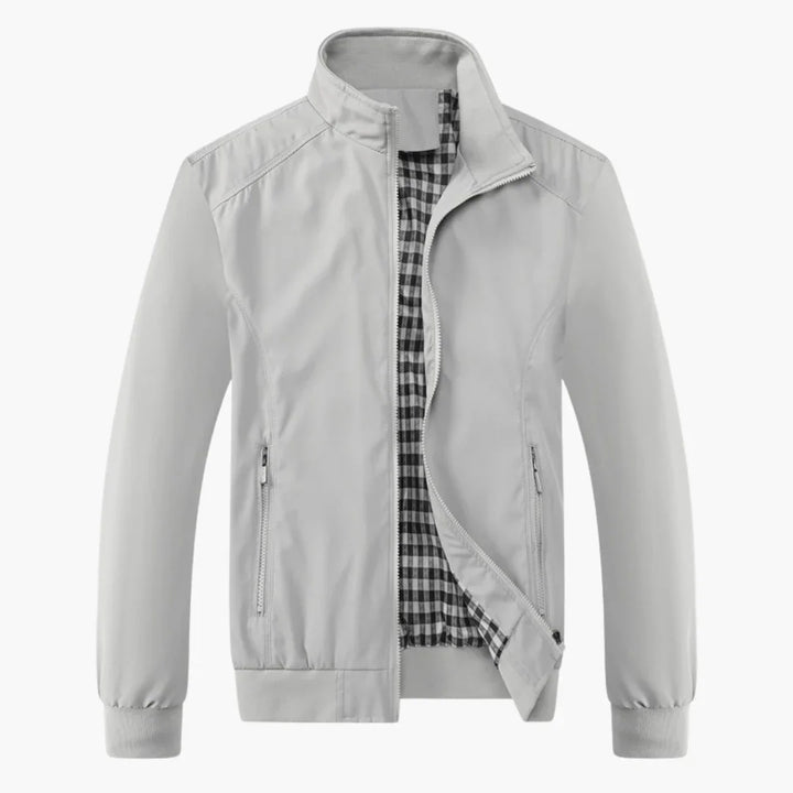 Herren Slim Fit Bomberjacke mit durchgehendem Reißverschluss