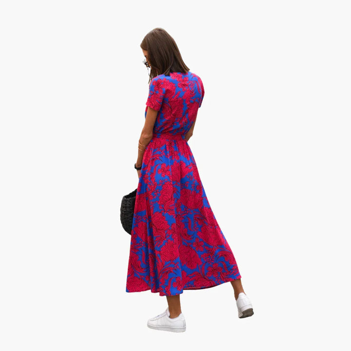 Wickeloptik Midikleid mit Gürtel für Damen
